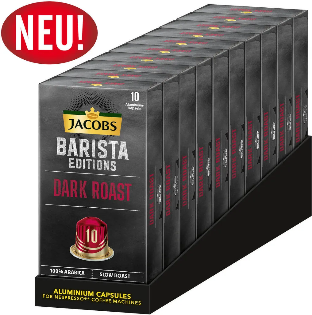 JACOBS Kapseln Barista Editions Dark Roast 10 10x10 Nespresso®* Kompatibel 3 JACOBS Kapseln Barista Editions Dark Roast 10 10x10 Nespresso®* Kompatibel