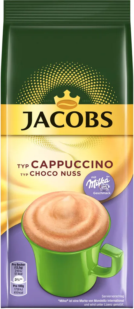 JACOBS Löskaffee Typ Cappuccino 8 X 500 G Choco Nuss + 8 X 500 G Choco 3 JACOBS Löskaffee Typ Cappuccino 8 X 500 G Choco Nuss + 8 X 500 G Choco