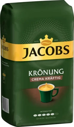 JACOBS Kaffeebohnen Krönung Crema Kräftig 2 X 1kg Ganze Kaffee Bohnen + 1 Aluminium Dose Im Barista-Design -Kaffee Angebote 13e74f28c6aef51d5c0ac230d8eb3e15 3