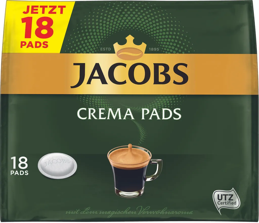 JACOBS Pads Crema Classic 270 Getränke - 15x18 Kaffeepads Senseo Kompatibel 4 JACOBS Pads Crema Classic 270 Getränke - 15x18 Kaffeepads Senseo Kompatibel – Bild 2