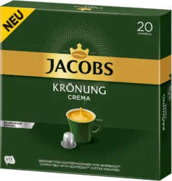 Jacobs Kaffeekapseln Krönung Crema, 20 Nespresso®* Kompatible Kapseln, 1 X 20 Getränke 11 Jacobs Kaffeekapseln Krönung Crema, 20 Nespresso®* Kompatible Kapseln, 1 X 20 Getränke -Kaffee Angebote 2569b71b7f7ef46fb57f38464a4a729f