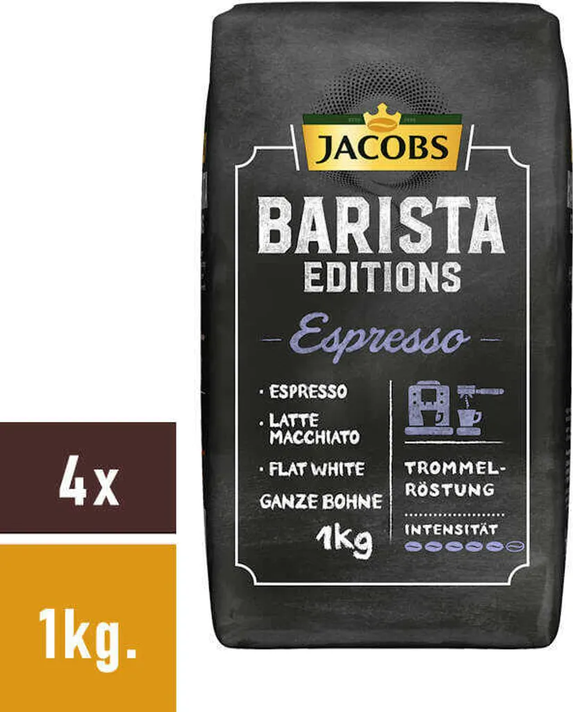 Jacobs Barista Editions Espresso, Bohnenkaffee, Ganze Bohnen, Röstkaffee, Kaffeebohnen, 4 X 1000 G 8 Jacobs Barista Editions Espresso, Bohnenkaffee, Ganze Bohnen, Röstkaffee, Kaffeebohnen, 4 X 1000 G – Bild 6