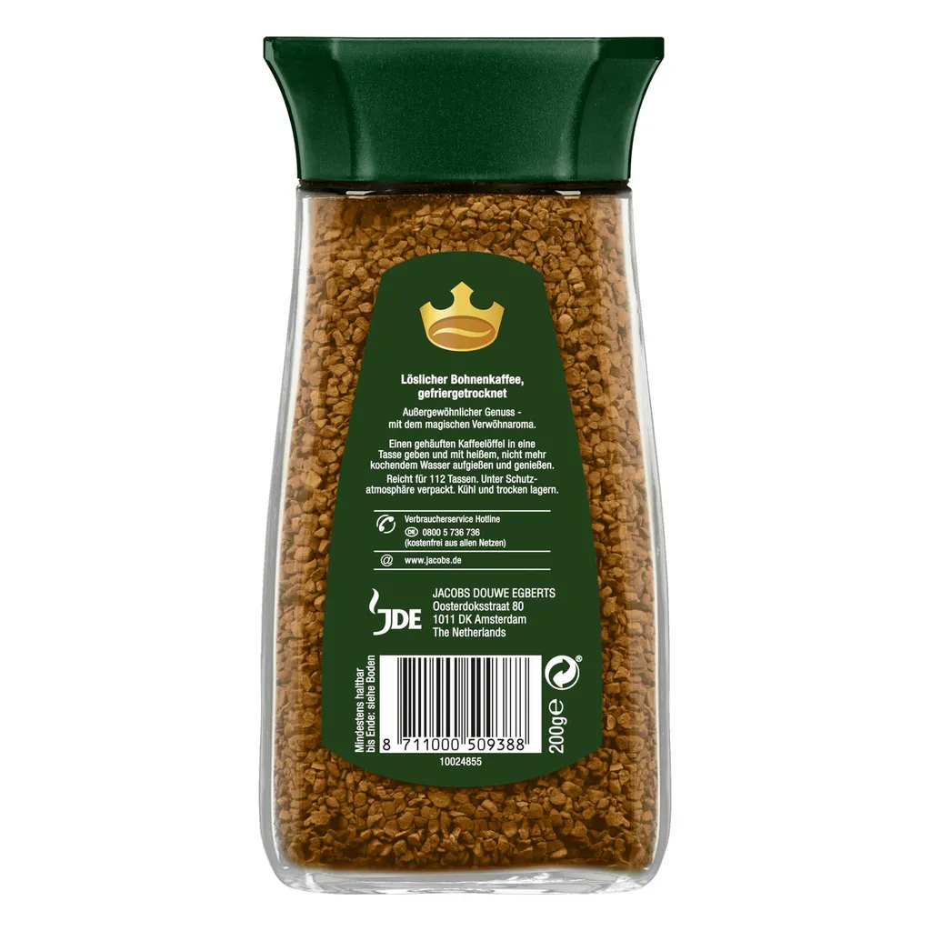 JACOBS Löskaffee Krönung 3 X 200g Gläser Löslicher Kaffee - 600g Instantkaffee 5 JACOBS Löskaffee Krönung 3 X 200g Gläser Löslicher Kaffee - 600g Instantkaffee – Bild 3