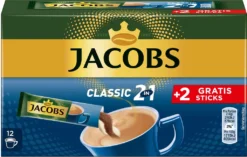 JACOBS Löskaffee Classic 2in1 Löslicher Kaffee 12 X 10+2 Sticks Instantkaffee -Kaffee Angebote 30e1abe6ec9d3acb72632e60a49de7ae