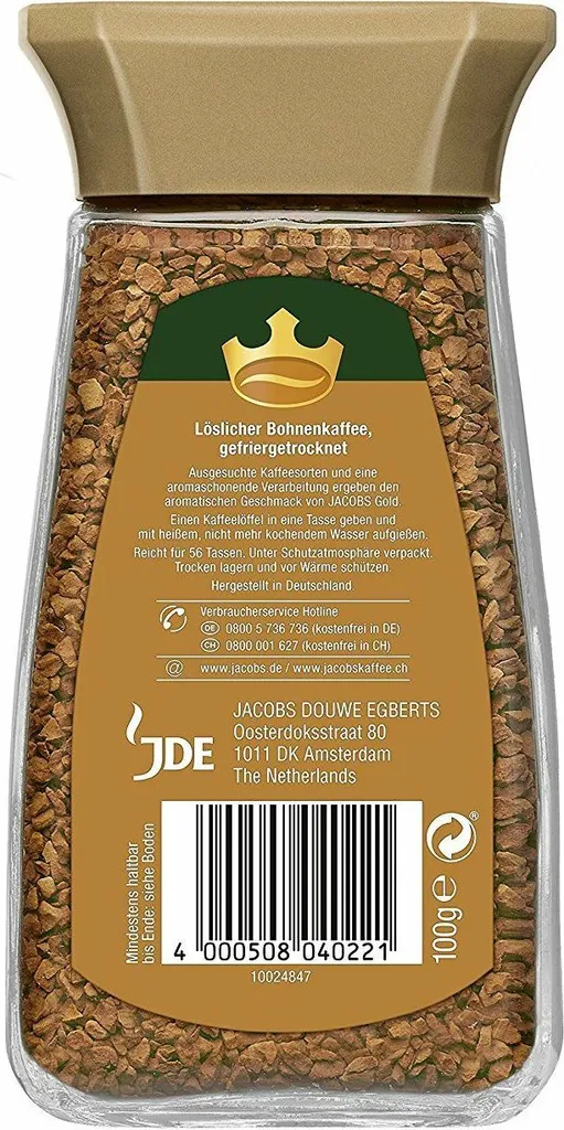 JACOBS Gold 6 X 100g Löslicher Kaffee 6 Gläser Instantkaffee Löskaffee 5 JACOBS Gold 6 X 100g Löslicher Kaffee 6 Gläser Instantkaffee Löskaffee – Bild 3