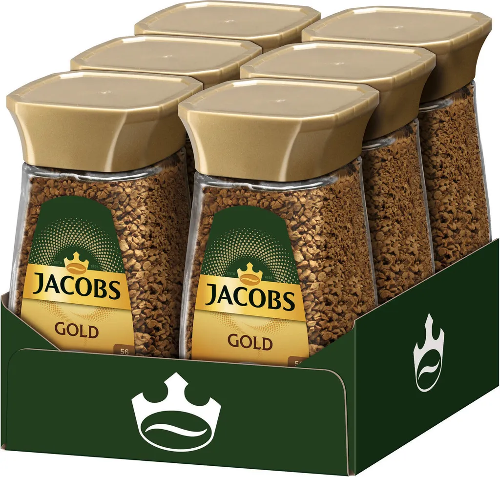 JACOBS Gold 6 X 100g Löslicher Kaffee 6 Gläser Instantkaffee Löskaffee 4 JACOBS Gold 6 X 100g Löslicher Kaffee 6 Gläser Instantkaffee Löskaffee – Bild 2
