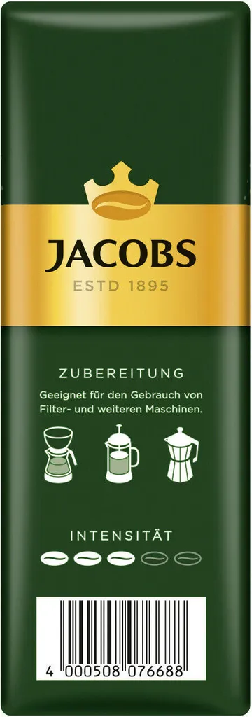 JACOBS Filterkaffee Krönung 6x500g Pulver-Kaffee Gemahlen Röstkaffee 1,5kg 6 JACOBS Filterkaffee Krönung 6x500g Pulver-Kaffee Gemahlen Röstkaffee 1,5kg – Bild 4
