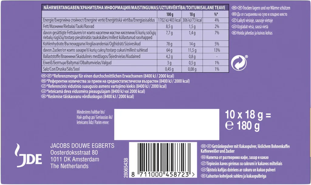 JACOBS Löskaffee 3in1 Milka®* 12x10 Sticks Löslicher Instantkaffee 120 Getränke 7 JACOBS Löskaffee 3in1 Milka®* 12x10 Sticks Löslicher Instantkaffee 120 Getränke – Bild 5