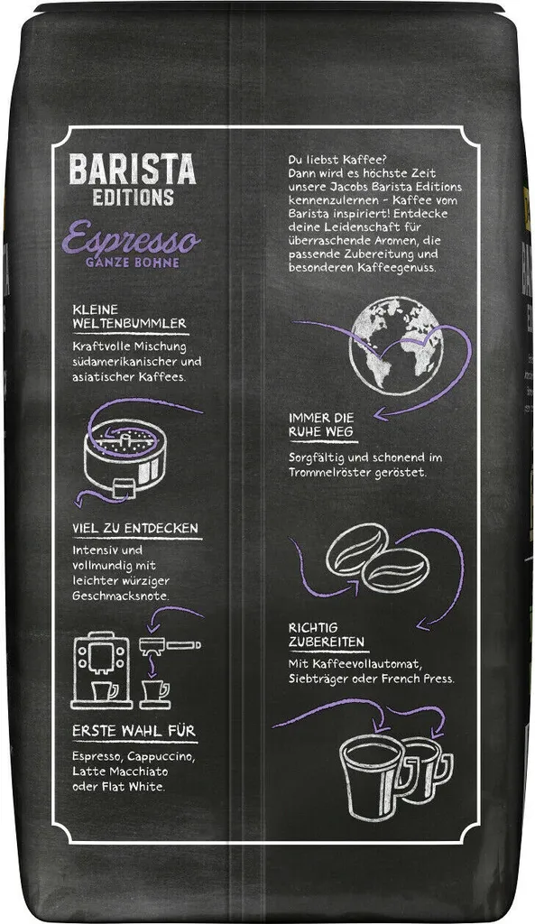 JACOBS Kaffeebohnen Barista Editions Espresso Esproessobohnen 4x1 Kg +2 Dosen 7 JACOBS Kaffeebohnen Barista Editions Espresso Esproessobohnen 4x1 Kg +2 Dosen – Bild 5