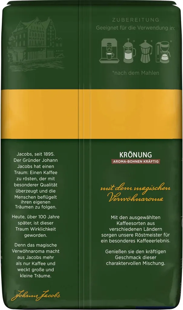 JACOBS Kaffeebohnen Krönung Aroma-Bohne Kräftig 6x500g Ganze Kaffee Bohnen 5 JACOBS Kaffeebohnen Krönung Aroma-Bohne Kräftig 6x500g Ganze Kaffee Bohnen – Bild 3