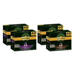 JACOBS Kapseln Nespresso®* Kompatibel 2 X 40 Lungo 8 Intenso + 2 X 40 Espresso 10 Intenso XXL-Pack - Insgesamt 160 Getränke -Kaffee Angebote 73c7c7f606a92b91115ff5429b753cb2