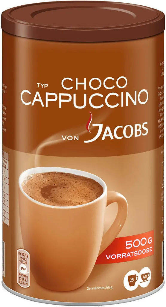 JACOBS Typ Choco Cappuccino 6 X 500 G Cappuccinopulver Löslich 6 Dosen 5 JACOBS Typ Choco Cappuccino 6 X 500 G Cappuccinopulver Löslich 6 Dosen – Bild 3