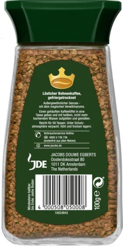 JACOBS Krönung 6 X 100g Löslicher Kaffee Instantkaffee 6 Gläser Löskaffee 8 JACOBS Krönung 6 X 100g Löslicher Kaffee Instantkaffee 6 Gläser Löskaffee -Kaffee Angebote 8000ce2f11ecabb843a04ac4345160d2