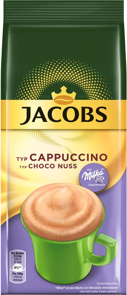 Jacobs Momente Choco Cappuccino Nuss, Mild Mit Schokonote Nachfüllbeutel, 12 X 500g 4 Jacobs Momente Choco Cappuccino Nuss, Mild Mit Schokonote Nachfüllbeutel, 12 X 500g – Bild 2
