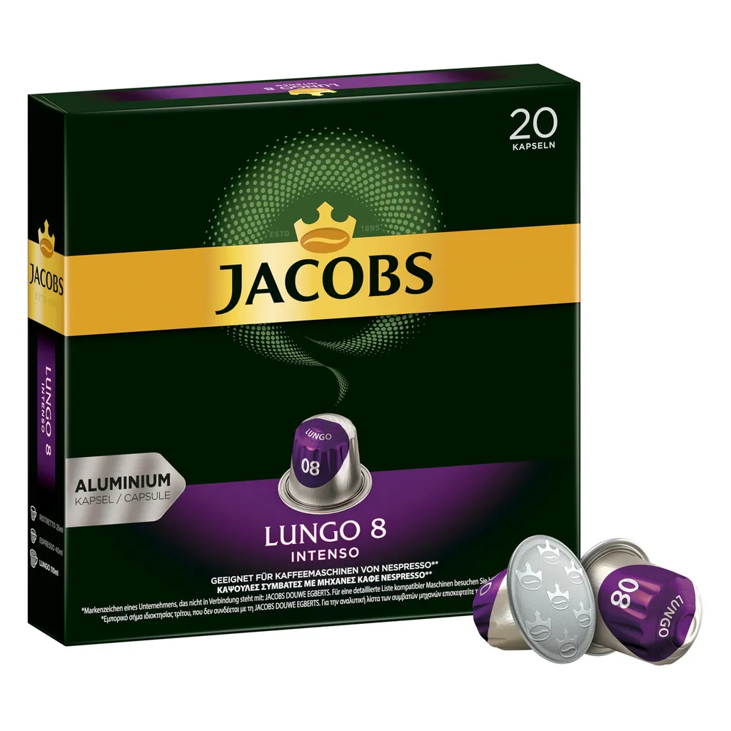 Jacobs Lungo 8 Intenso, Kaffeekapseln, Nespresso Kompatibel, Kaffee, 200 Kapseln, á 5.2 G