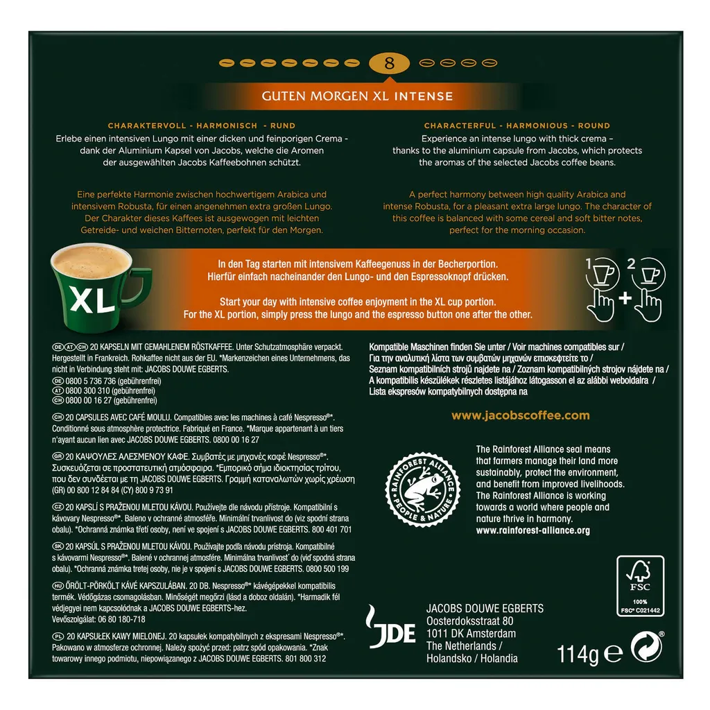 JACOBS Kapseln Guten Morgen XL Intense 200 Nespresso®* Kompatible Kaffeekapseln 7 JACOBS Kapseln Guten Morgen XL Intense 200 Nespresso®* Kompatible Kaffeekapseln – Bild 5