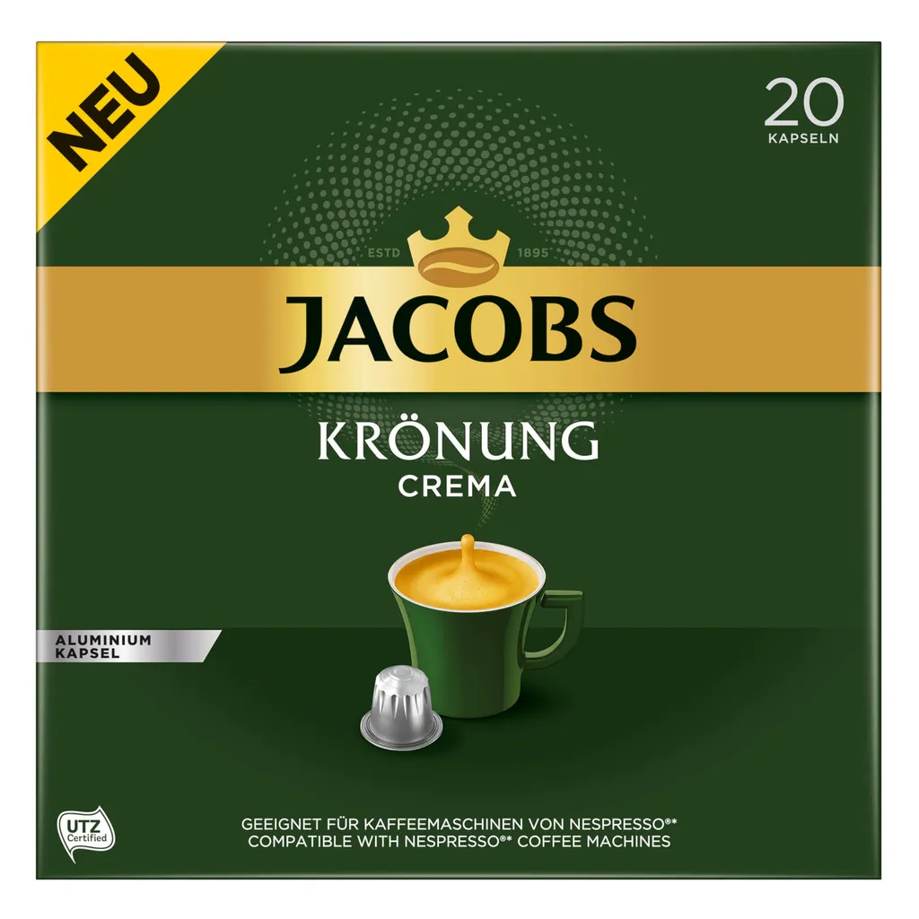 JACOBS Kapseln Krönung Crema 200 Nespresso®* Kompatible Kaffeekapseln 10x20 4 JACOBS Kapseln Krönung Crema 200 Nespresso®* Kompatible Kaffeekapseln 10x20 – Bild 2