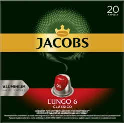 JACOBS Kapseln Nespresso®* Kompatibel 3x20 Lungo 6 Classico + 3x20 Lungo 8 Intenso - Insgesamt 120 Getränke -Kaffee Angebote 8d1d1419b56d4e27627f48482b5daebe