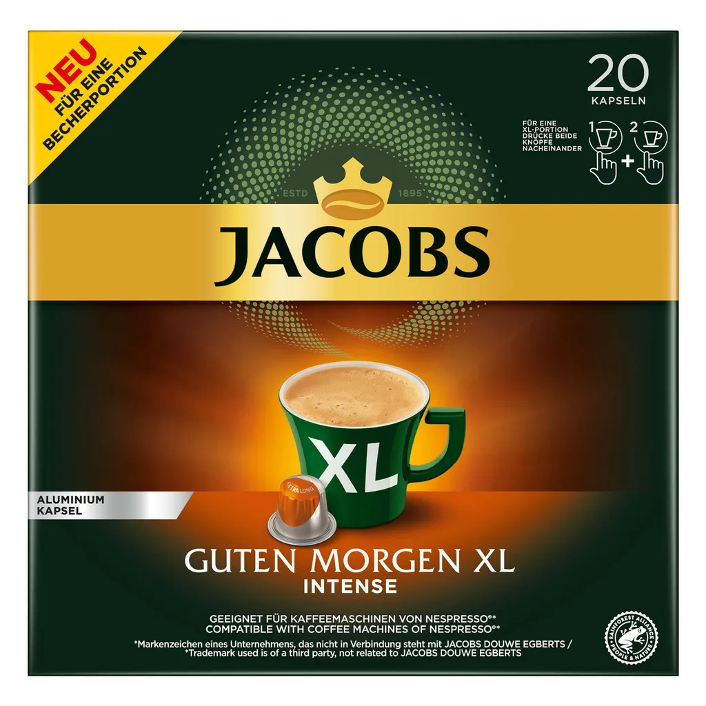 JACOBS Kapseln Guten Morgen XL Intense 200 Nespresso®* Kompatible Kaffeekapseln 4 JACOBS Kapseln Guten Morgen XL Intense 200 Nespresso®* Kompatible Kaffeekapseln – Bild 2