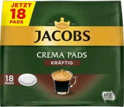 Jacobs Crema Pads KrÀftig | 18 Senseo Kompatible Kaffeepads, 118 G