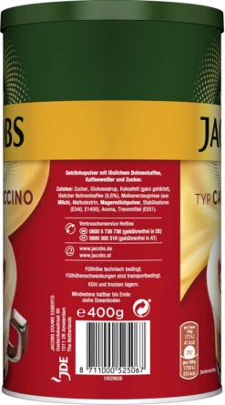 JACOBS Typ Cappuccino 6 X 400 G Dosen Feine Cremigkeit - Viel Schaum 12 JACOBS Typ Cappuccino 6 X 400 G Dosen Feine Cremigkeit - Viel Schaum -Kaffee Angebote b26a4aa3db2b83e8dadfb2d330aaafb4