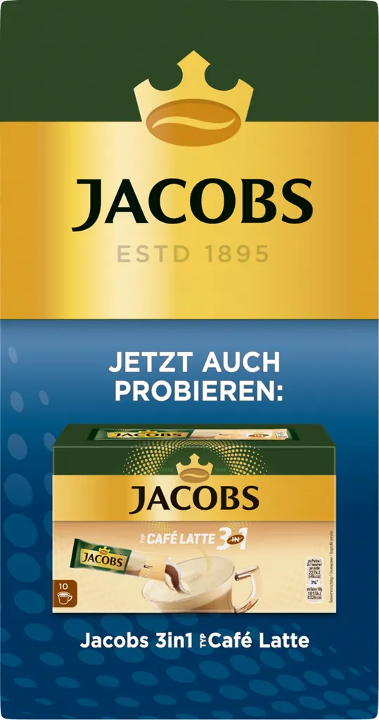 Jacobs Classic 2in1 Sticks | Löslicher Kaffee | 10 Portionen 5 Jacobs Classic 2in1 Sticks | Löslicher Kaffee | 10 Portionen – Bild 3