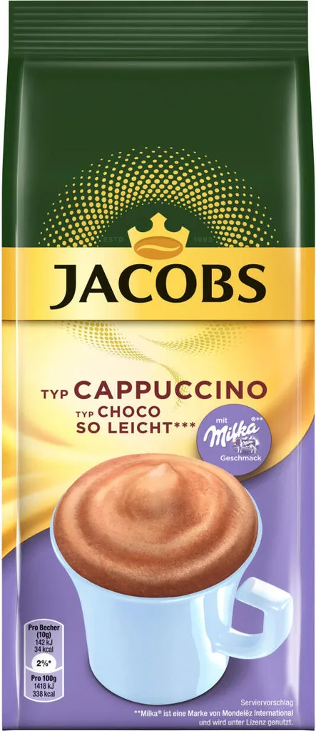 Jacobs Choco Cappuccino Kaffee So Leicht Nachfüllbeutel 400g 4 Jacobs Choco Cappuccino Kaffee So Leicht Nachfüllbeutel 400g – Bild 2
