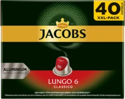 JACOBS Kapseln Nespresso®* Kompatibel 2 X 40 Lungo 6 Classico + 2 X 40 Espresso 10 Intenso XXL-Pack - Insgesamt 160 Getränke -Kaffee Angebote c5552ef1e703620998da6a4cdf679ba1 2