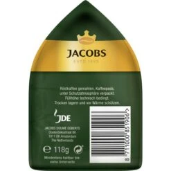 Jacobs Kaffeepads Crema Pads, Klassisch, 18 Pads -Kaffee Angebote c64f7269694a72552fad208c0603c9707d1245f7 kaffeepads jacobs crema pads klassisch