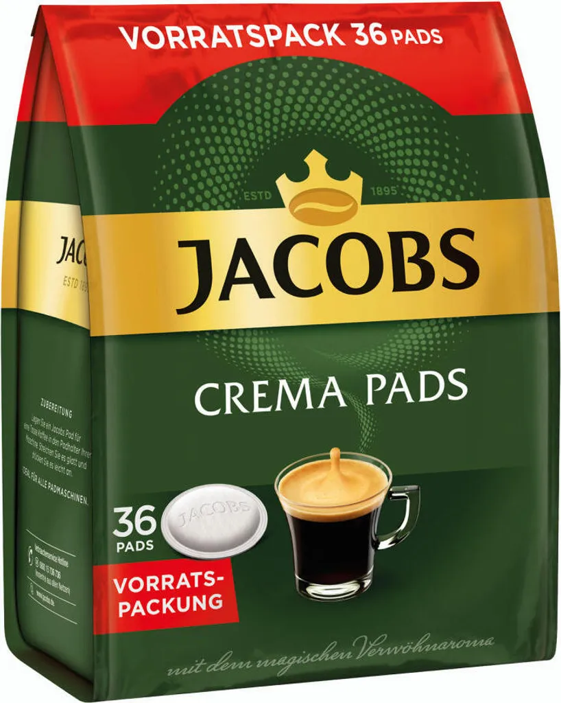 JACOBS Kaffeepads Crema Classic UTZ- 5 X 36 Getränke Pads Vorteilspack 10 JACOBS Kaffeepads Crema Classic UTZ- 5 X 36 Getränke Pads Vorteilspack – Bild 8