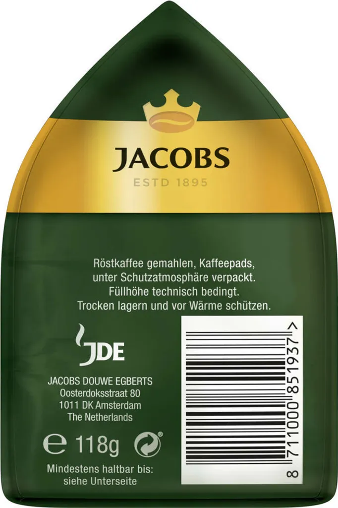 JACOBS Pads Crema Kräftig 270 Getränke - 15x18 Kaffeepads Senseo Kompatibel 8 JACOBS Pads Crema Kräftig 270 Getränke - 15x18 Kaffeepads Senseo Kompatibel – Bild 6