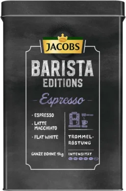 JACOBS Kaffeebohnen Barista Editions Espresso 2x1kg Ganze Bohne + Aluminium Dose Im Barista Design 12 JACOBS Kaffeebohnen Barista Editions Espresso 2x1kg Ganze Bohne + Aluminium Dose Im Barista Design -Kaffee Angebote d1f2901799a0449b8ddfa5c0126fd4af 1