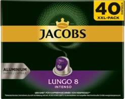 JACOBS Kapseln Nespresso®* Kompatibel 2 X 40 Lungo 8 Intenso + 2 X 40 Espresso 10 Intenso XXL-Pack - Insgesamt 160 Getränke -Kaffee Angebote db6d4b7eb09f0a79e67ffaa80f8e5b2b