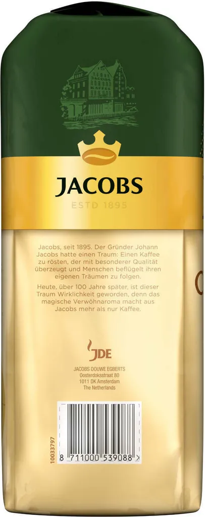 JACOBS Kaffeebohnen Expertenröstung Crema Gold 2 X 1 Kg Ganze Kaffee Bohnen + 1 Aluminium Dose Barista Design 10 JACOBS Kaffeebohnen Expertenröstung Crema Gold 2 X 1 Kg Ganze Kaffee Bohnen + 1 Aluminium Dose Barista Design – Bild 8