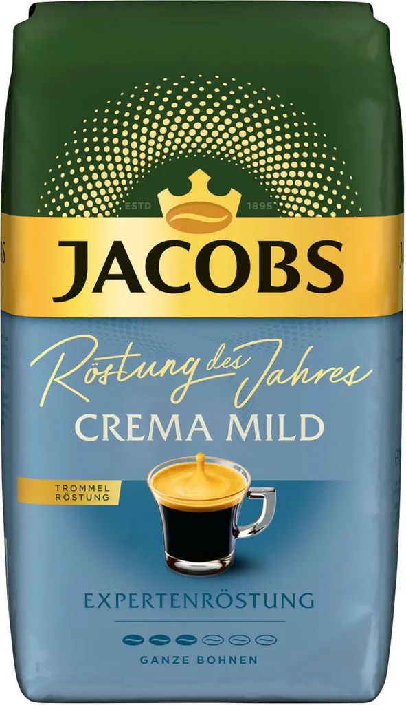 JACOBS Kaffeebohnen Expertenröstung Crema Mild Röstung Des Jahres 2 X 1 Kg + 1 Aluminium Dose Barista Design 6 JACOBS Kaffeebohnen Expertenröstung Crema Mild Röstung Des Jahres 2 X 1 Kg + 1 Aluminium Dose Barista Design – Bild 4