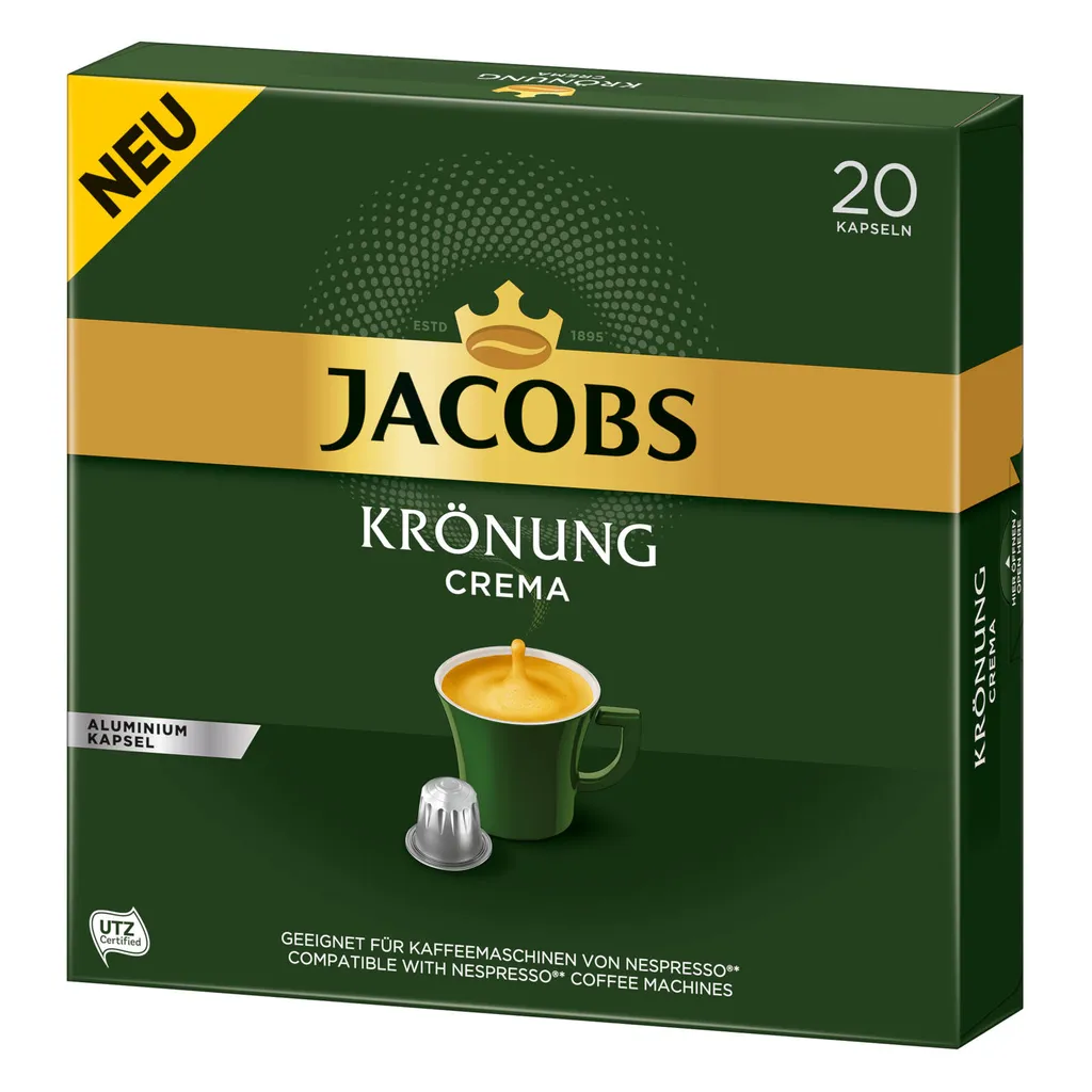 JACOBS Kapseln Krönung Crema 200 Nespresso®* Kompatible Kaffeekapseln 10x20 6 JACOBS Kapseln Krönung Crema 200 Nespresso®* Kompatible Kaffeekapseln 10x20 – Bild 4