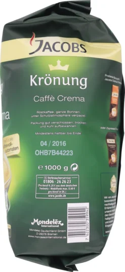 Jacobs Krönung Crema | Ganze Bohne | 1000g -Kaffee Angebote e8be5de50d1124cb66006c0bb1e2cea2