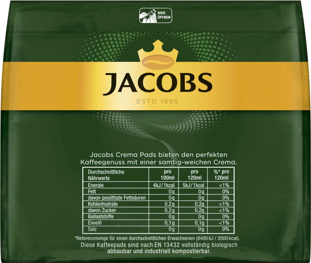 JACOBS Pads Crema Balance 5 X 18 Getränke - 90 Kaffeepads Senseo Kompatibel 7 JACOBS Pads Crema Balance 5 X 18 Getränke - 90 Kaffeepads Senseo Kompatibel – Bild 5