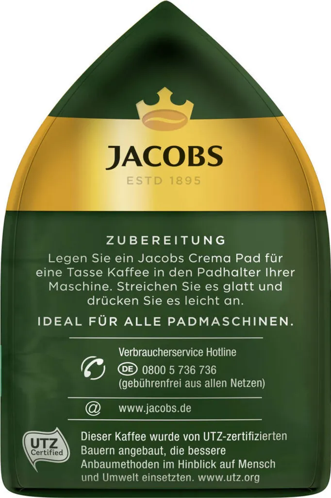 JACOBS Pads Crema Balance 5 X 18 Getränke - 90 Kaffeepads Senseo Kompatibel 9 JACOBS Pads Crema Balance 5 X 18 Getränke - 90 Kaffeepads Senseo Kompatibel – Bild 7