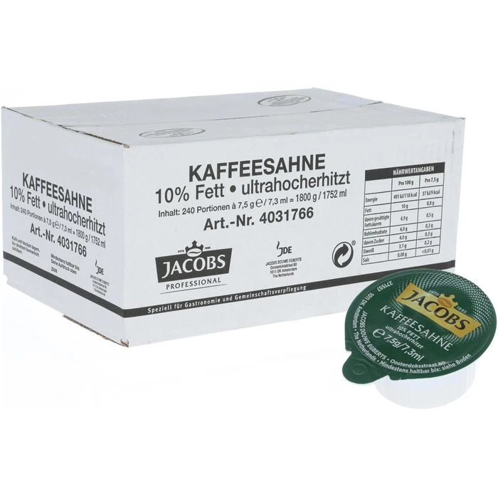 Jacobs Kaffeesahne 10% Fett, In Tassenportionen, Je 7,5g, 240 Stück 3 Jacobs Kaffeesahne 10% Fett, In Tassenportionen, Je 7,5g, 240 Stück