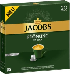 Jacobs Kaffeekapseln Krönung Crema, 20 Nespresso®* Kompatible Kapseln, 1 X 20 Getränke 10 Jacobs Kaffeekapseln Krönung Crema, 20 Nespresso®* Kompatible Kapseln, 1 X 20 Getränke -Kaffee Angebote fdcea7f7267e7a6236460756f48417ce
