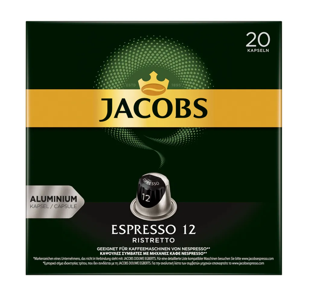 JACOBS Kapseln 200 Nespresso®* Kompatibel Lungo 8 & 6 + Espresso 12 Ristretto